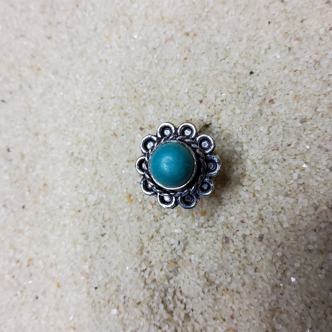 Turquoise Flower Ring US6