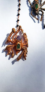 Amethyst Spider Y-Chain Necklace