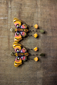 Peach Onyx Butterfly Earrings