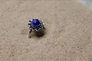 Lapis Lazuli Flower Ring US9