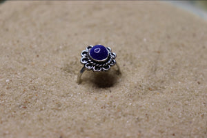 Lapis Lazuli Flower Ring US9